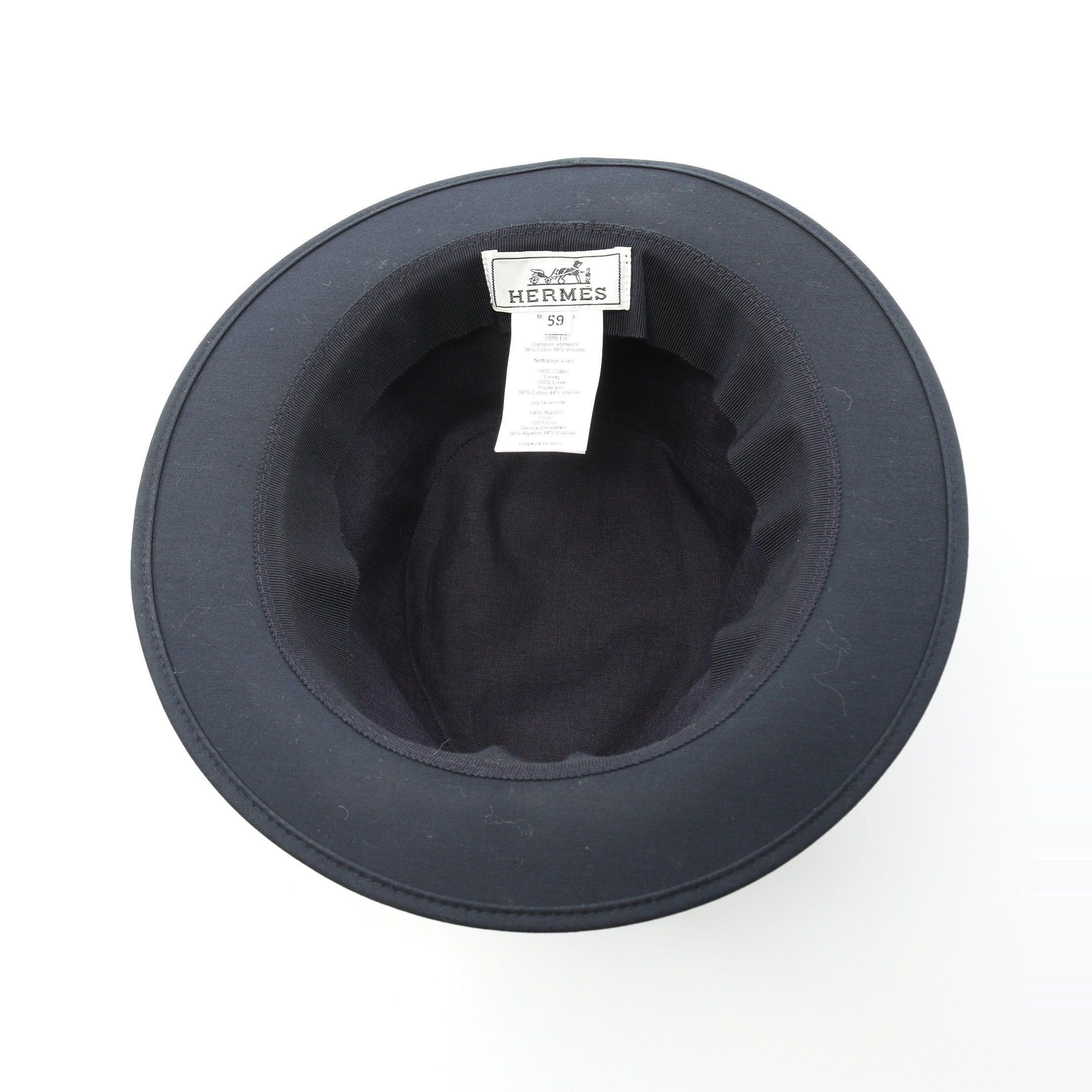 Hermes Hermes H Embroidery Hat Canvas Navy Size ONE SIZE - 3 Thumbnail