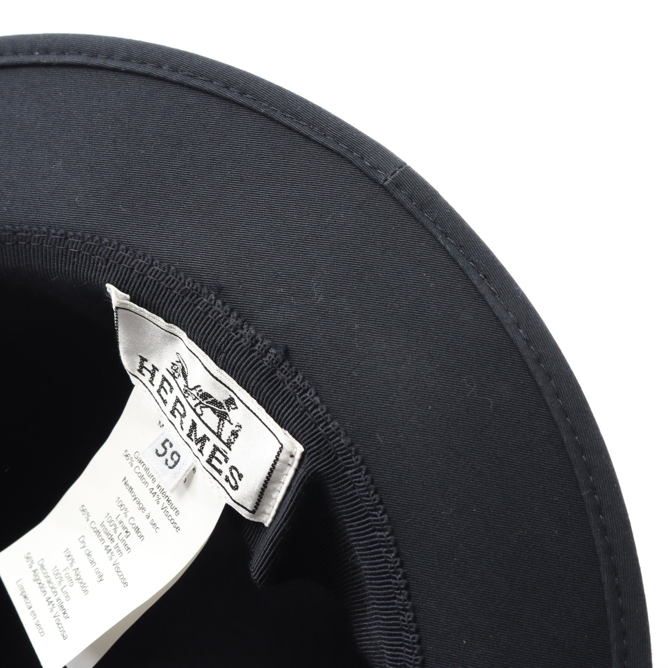 Hermes Hermes H Embroidery Hat Canvas Navy Size ONE SIZE - 5 Thumbnail