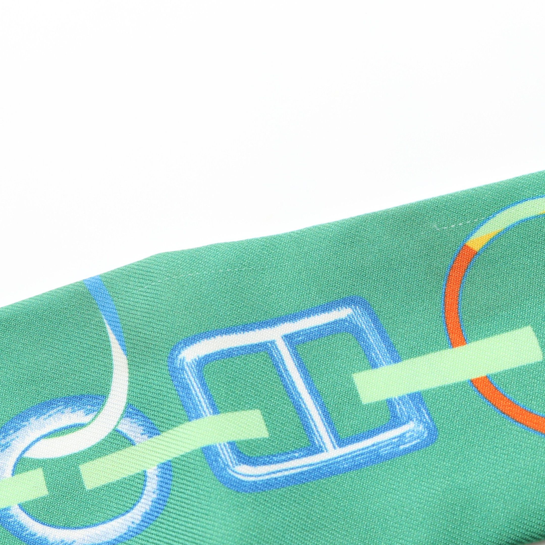 Hermes Hermes Twilly Do Re Boucles Ribbon Scarf Silk Green Multicolor Size ONE SIZE - 6 Thumbnail