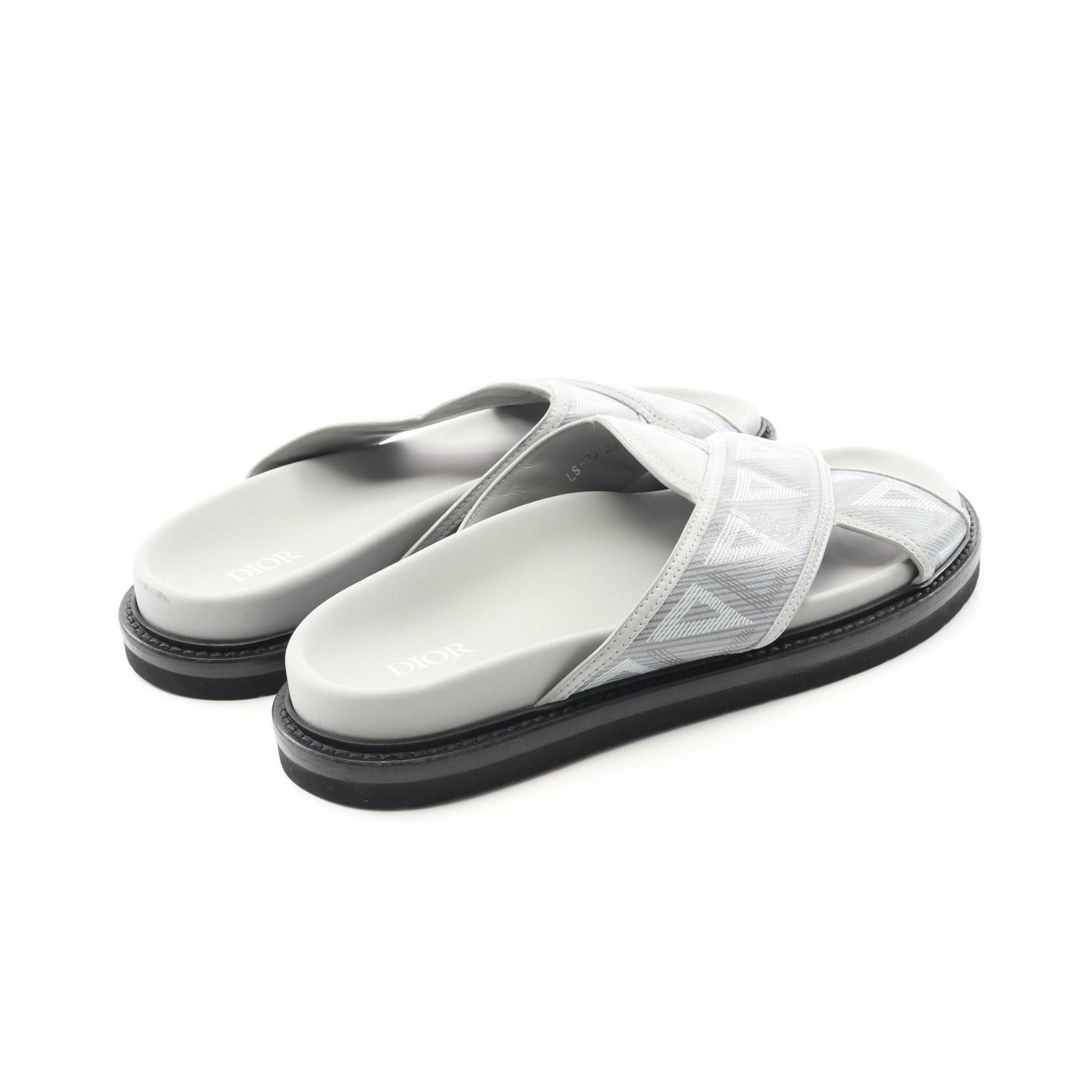 Dior Dior Aqua CD Diamond PVC Coated Canvas Leather Sandals Canvas