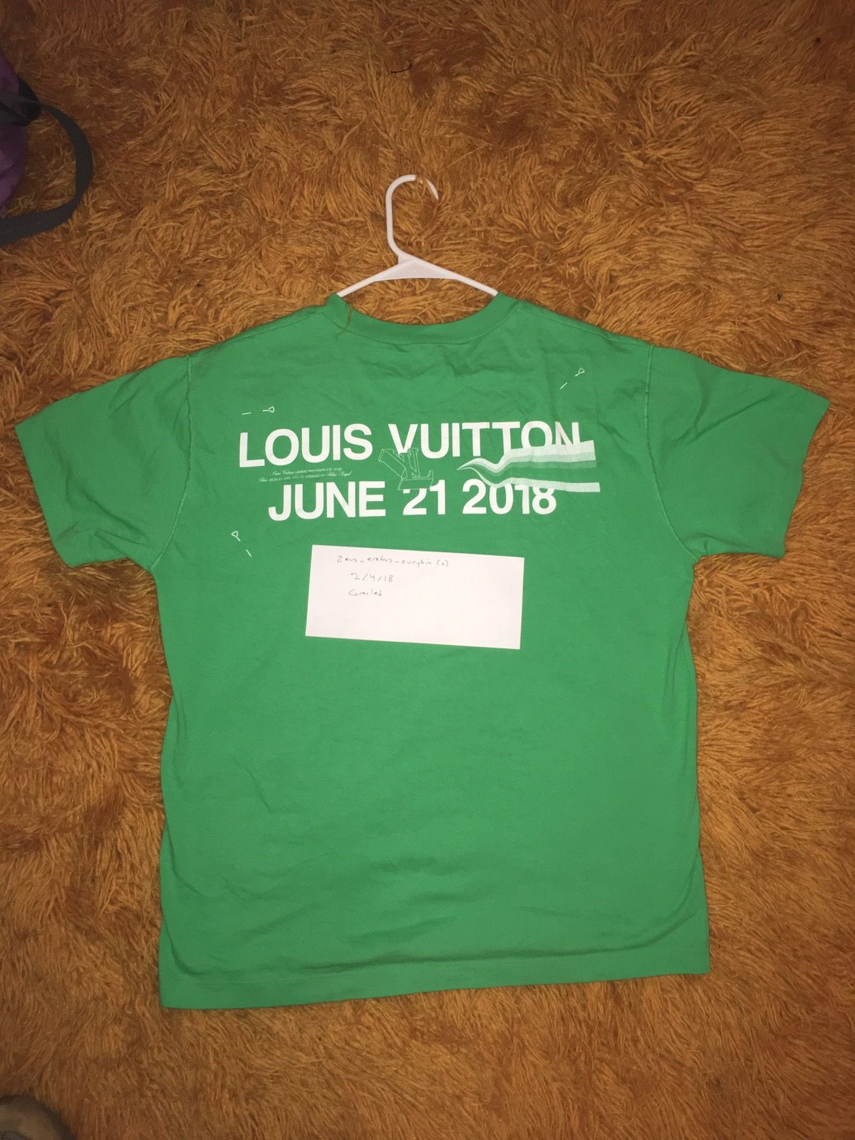 Louis Vuitton 2019 Men's M Virgil Abloh Not Home Equipe Long Button Shirt  91lv71