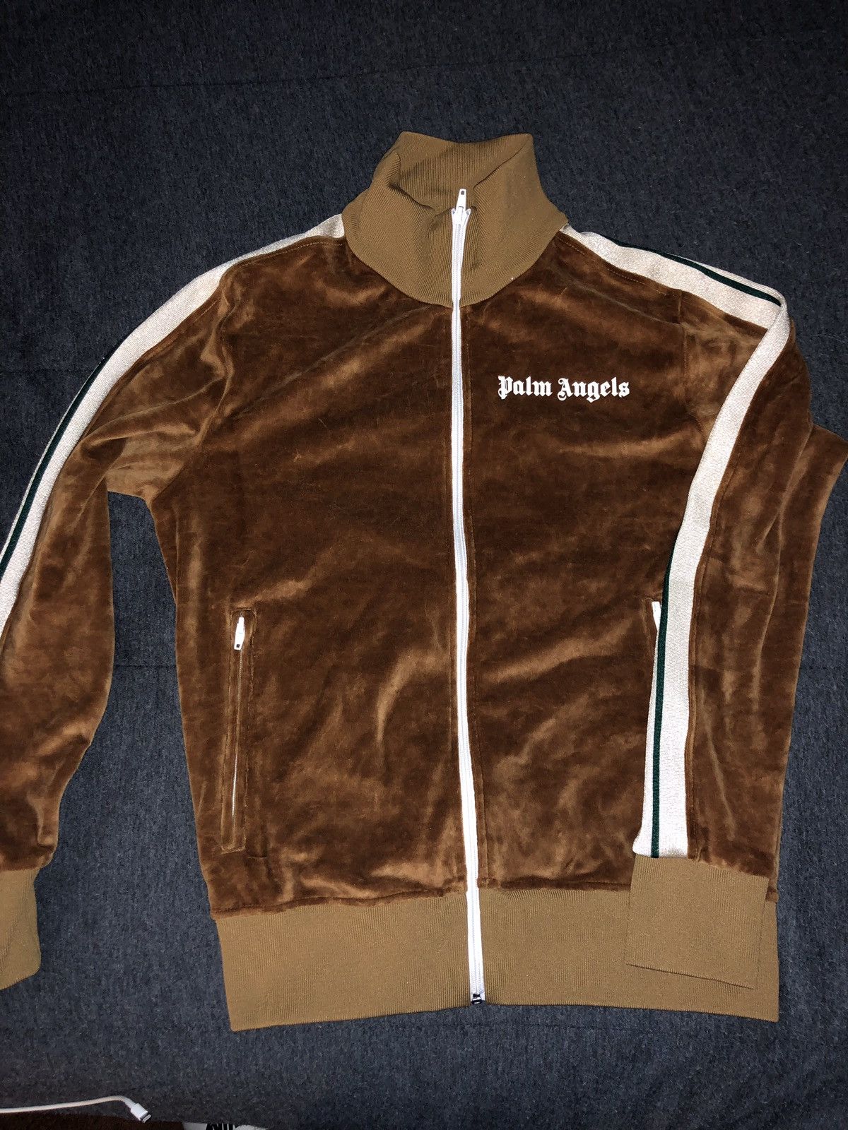 Palm Angels Logo Velour Track Jacket Grailed