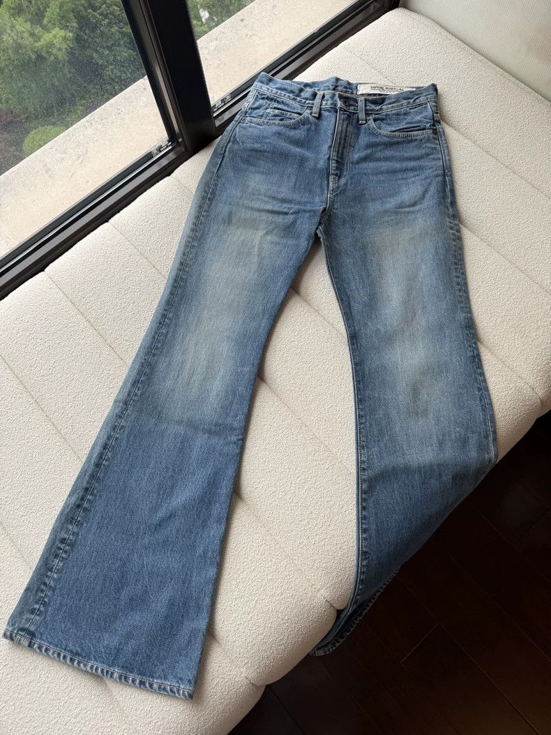 Kapital Blue Denim Flared Casual Trousers for Women Size US 28 / EU 44 - 4 Thumbnail