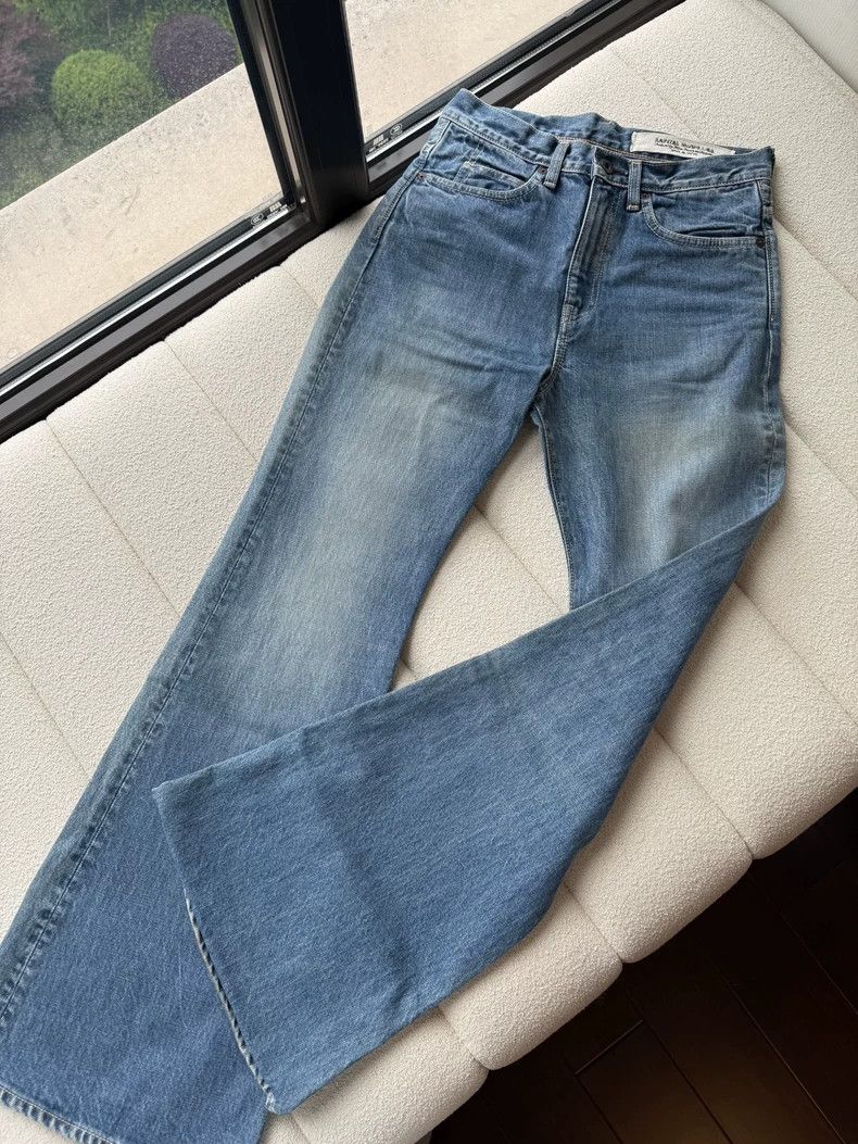 Kapital Blue Denim Flared Casual Trousers for Women Size US 28 / EU 44 - 2 Thumbnail