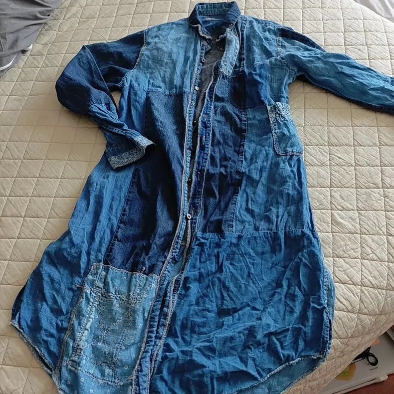Kapital Kapital Blue Dye Patchwork Shirt Dress Size US M / EU 48-50 / 2 - 3 Thumbnail