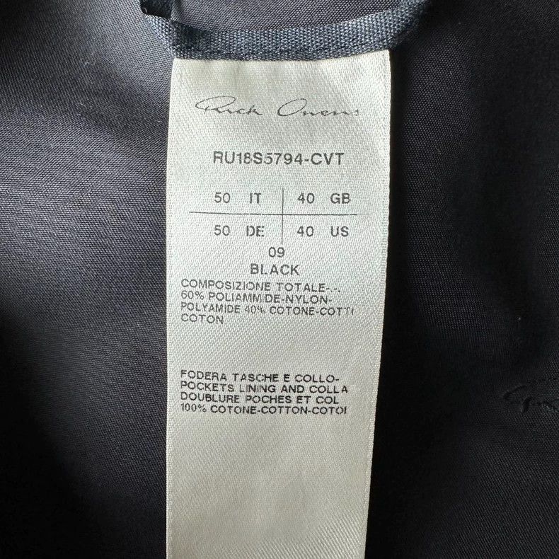 Rick Owens Rick Owens Black Nylon Jacket Size S Size US S / EU 44-46 / 1 - 5 Thumbnail