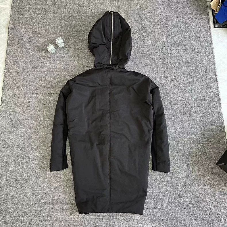 Rick Owens Long Black Coat with Hood for Men Size US M / EU 48-50 / 2 - 2 Thumbnail
