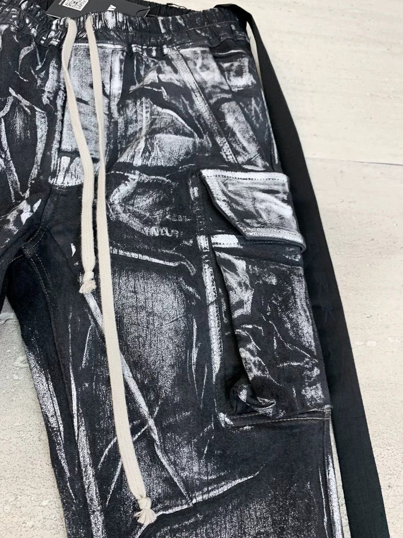Rick Owens Rick Owens Cargo Pants Black and White Design Size US 31 - 4 Thumbnail