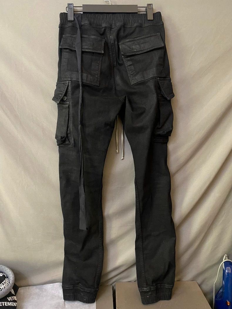 Rick Owens Rick Owens Black Cargo Pants with Waist Drawstring Size US 26 / EU 42 - 2 Thumbnail