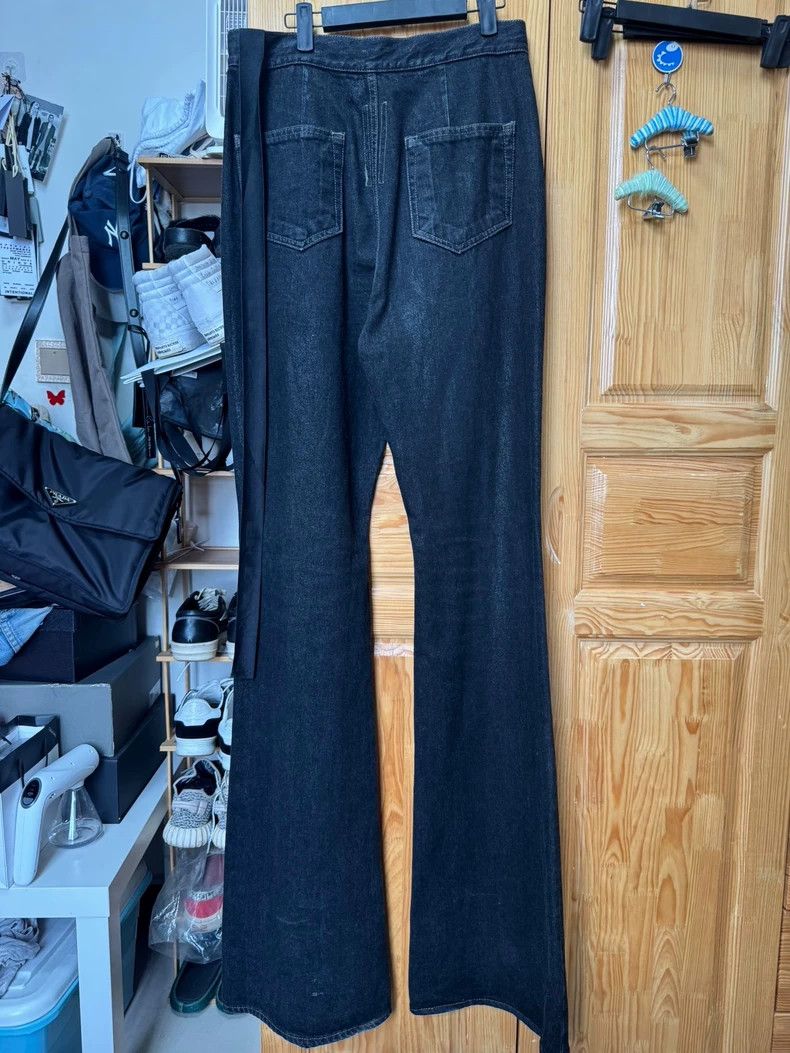 Rick Owens Rick Owens DRKSHDW Coated Denim Flare Pants Size US 30 / EU 46 - 2 Thumbnail