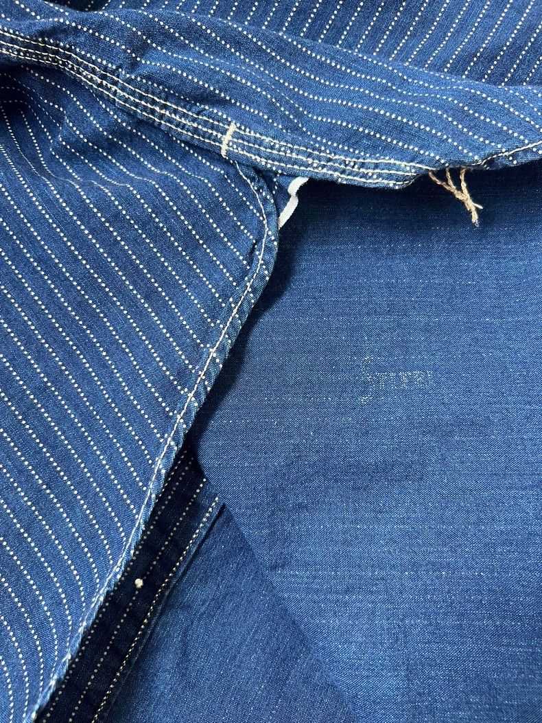Freewheelers Long Sleeve Indigo Striped Shirt Size US M / EU 48-50 / 2 - 6 Thumbnail