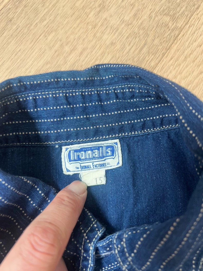 Freewheelers Long Sleeve Indigo Striped Shirt Size US M / EU 48-50 / 2 - 2 Thumbnail