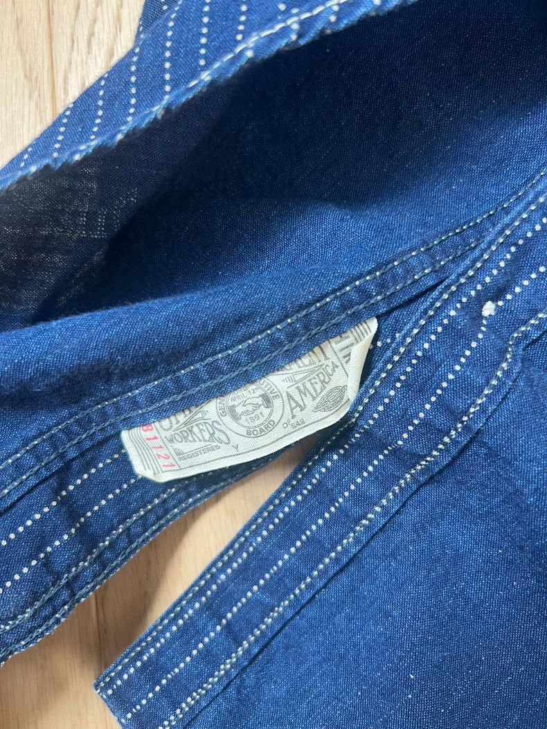 Freewheelers Long Sleeve Indigo Striped Shirt Size US M / EU 48-50 / 2 - 7 Thumbnail