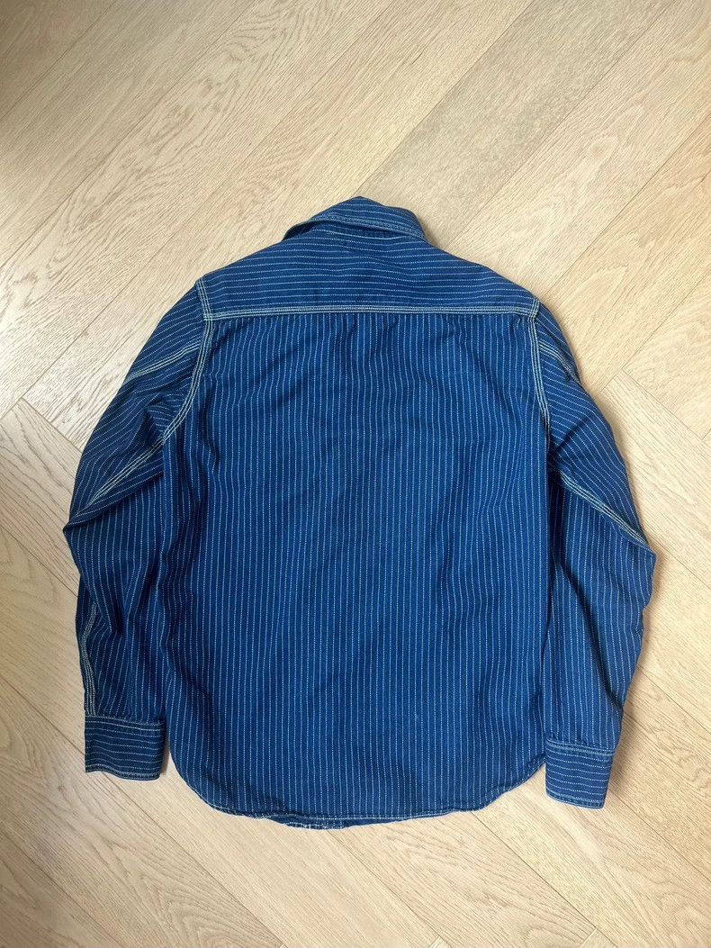 Freewheelers Long Sleeve Indigo Striped Shirt Size US M / EU 48-50 / 2 - 4 Thumbnail