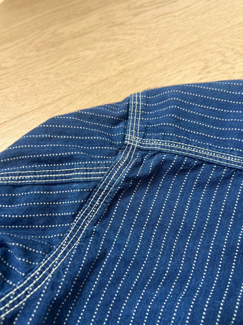 Freewheelers Long Sleeve Indigo Striped Shirt Size US M / EU 48-50 / 2 - 5 Thumbnail