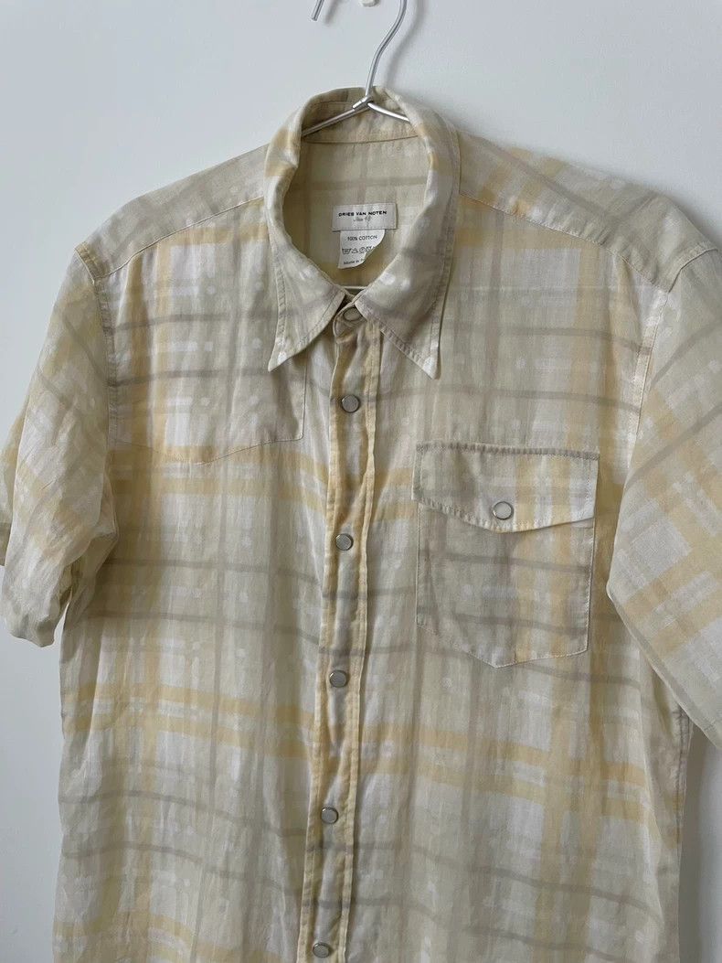 Dries Van Noten Dries Van Noten Plaid Short Sleeve Shirt Size US L / EU 52-54 / 3 - 3 Thumbnail