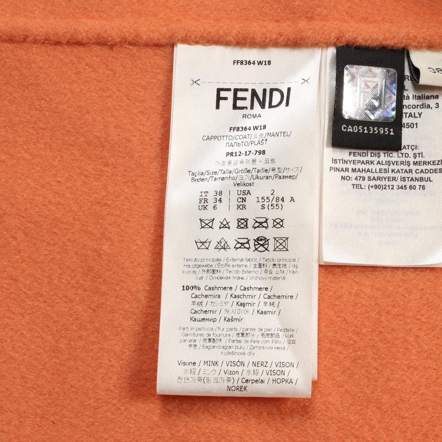 Fendi Fendi Fendi FF8364W18 Cashmere Mink Poncho Others Outerwear FF8364W18 Size ONE SIZE - 5 Thumbnail