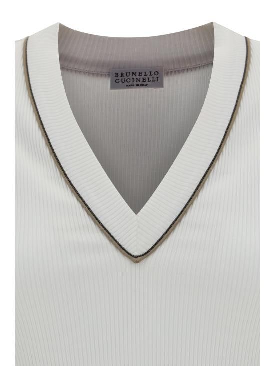 Brunello Cucinelli BRUNELLO CUCINELLI Women Tops MG902FP312 COW29 WHITE Size XXL / US 16-18 / IT 52-54 - 3 Thumbnail