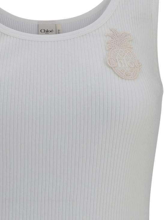 Chloe CHLOE Women Tops CH25AJH12176 101 WHITE Size M / US 6-8 / IT 42-44 - 3 Thumbnail