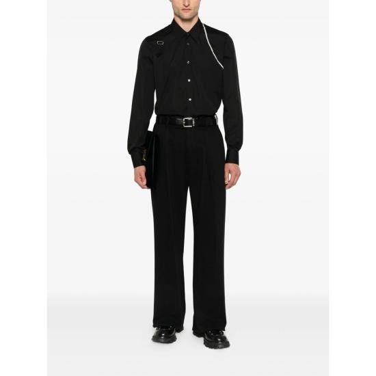 Alexander McQueen ALEXANDER MCQUEEN Men Long Tops 838526 QNAAX 1000 BLACK Size US M / EU 48-50 / 2 - 5 Thumbnail