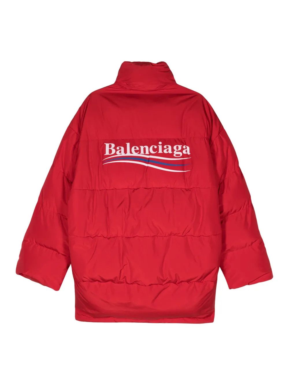Balenciaga RED Oversized political logo quilted jacket Size US S / EU 44-46 / 1 - 2 Thumbnail