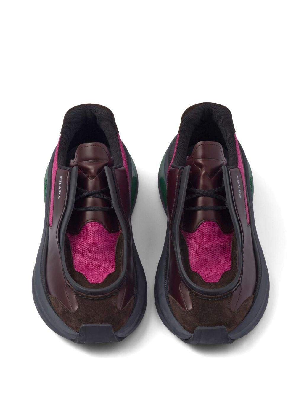 Prada Black Systeme Brushed Leather And Suede Mid-Top Trainers Size US 12 / EU 45 - 3 Thumbnail