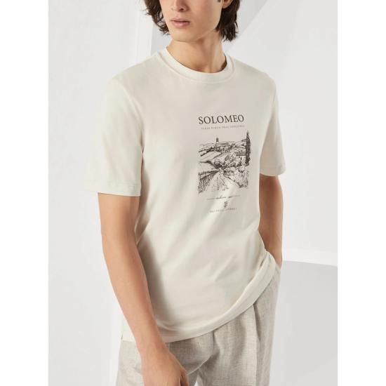 Brunello Cucinelli BRUNELLO CUCINELLI Men T-Shirts M0B138454 C2832 WHITE Size US S / EU 44-46 / 1 - 2 Thumbnail