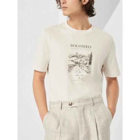 Brunello Cucinelli BRUNELLO CUCINELLI Men T-Shirts M0B138454 C2832 WHITE Size US S / EU 44-46 / 1 - 5 Thumbnail