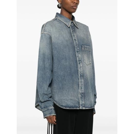 Balenciaga BALENCIAGA Women Denim Jackets 783691 THW25 4245 BLUE Size S / US 4 / IT 40 - 2 Thumbnail