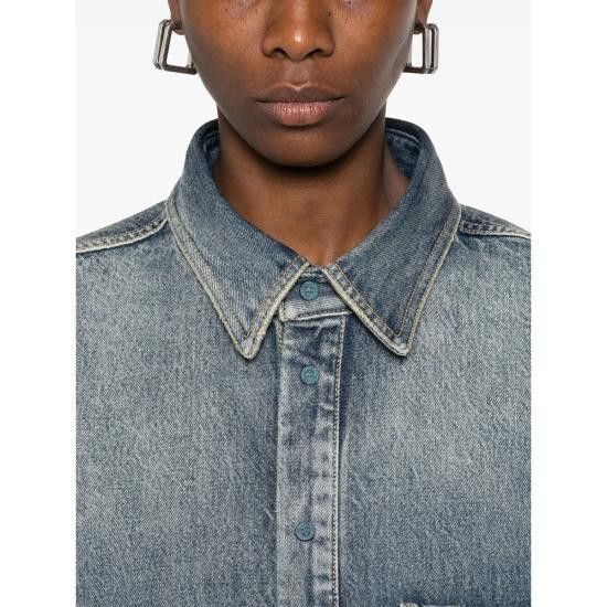 Balenciaga BALENCIAGA Women Denim Jackets 783691 THW25 4245 BLUE Size S / US 4 / IT 40 - 5 Thumbnail