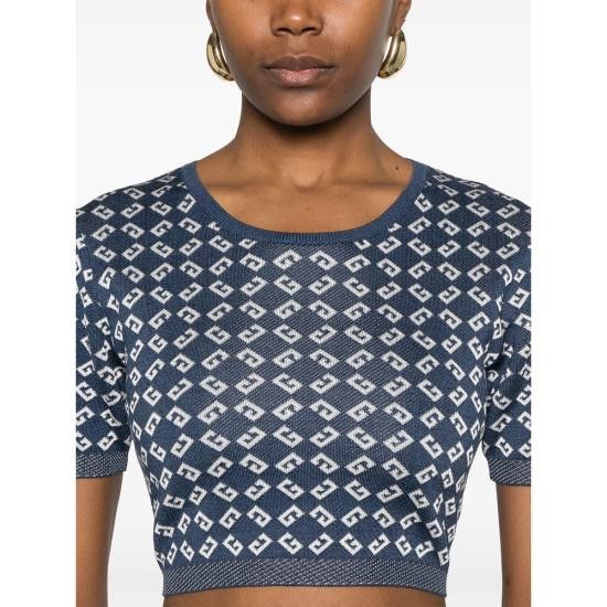 Givenchy GIVENCHY Women Tops BW61EE4ZQ3 457 BLUE Size S / US 4 / IT 40 - 3 Thumbnail