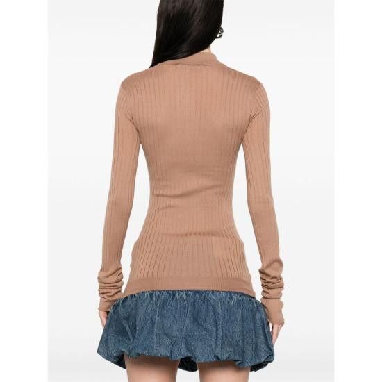 The Attico THE ATTICO Women Polo Shirts 250WCK00112 KWS006AA 046 BROWN Size S / US 4 / IT 40 - 3 Thumbnail