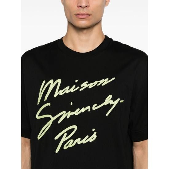 Tシャツ・カットソー GIVENCHY Men T-shirt Black BM71MG3YPH 013 Maison GIVENCHY t-shirt in cotton in - black/green | Givenchy US