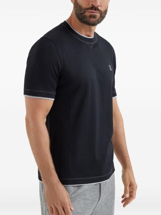 Brunello Cucinelli BRUNELLO CUCINELLI Men T-Shirts M0B137451G CGB88 Blue Size US M / EU 48-50 / 2 - 3 Thumbnail