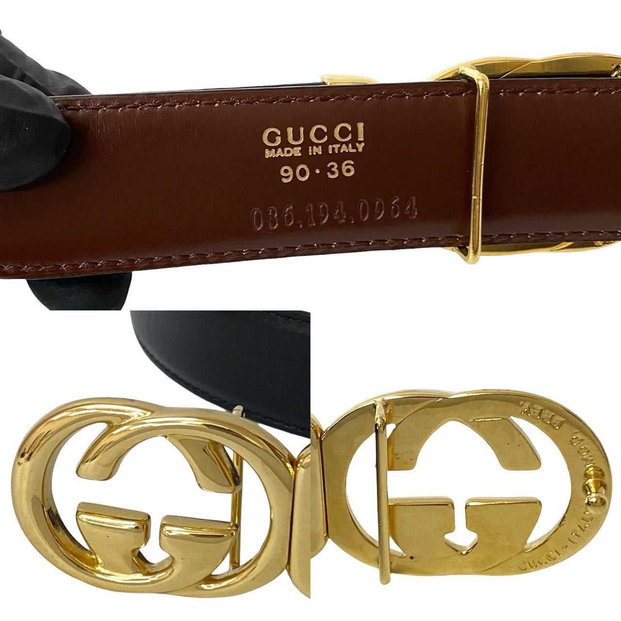 Gucci Gucci Belt Black Leather Size ONE SIZE - 2 Thumbnail