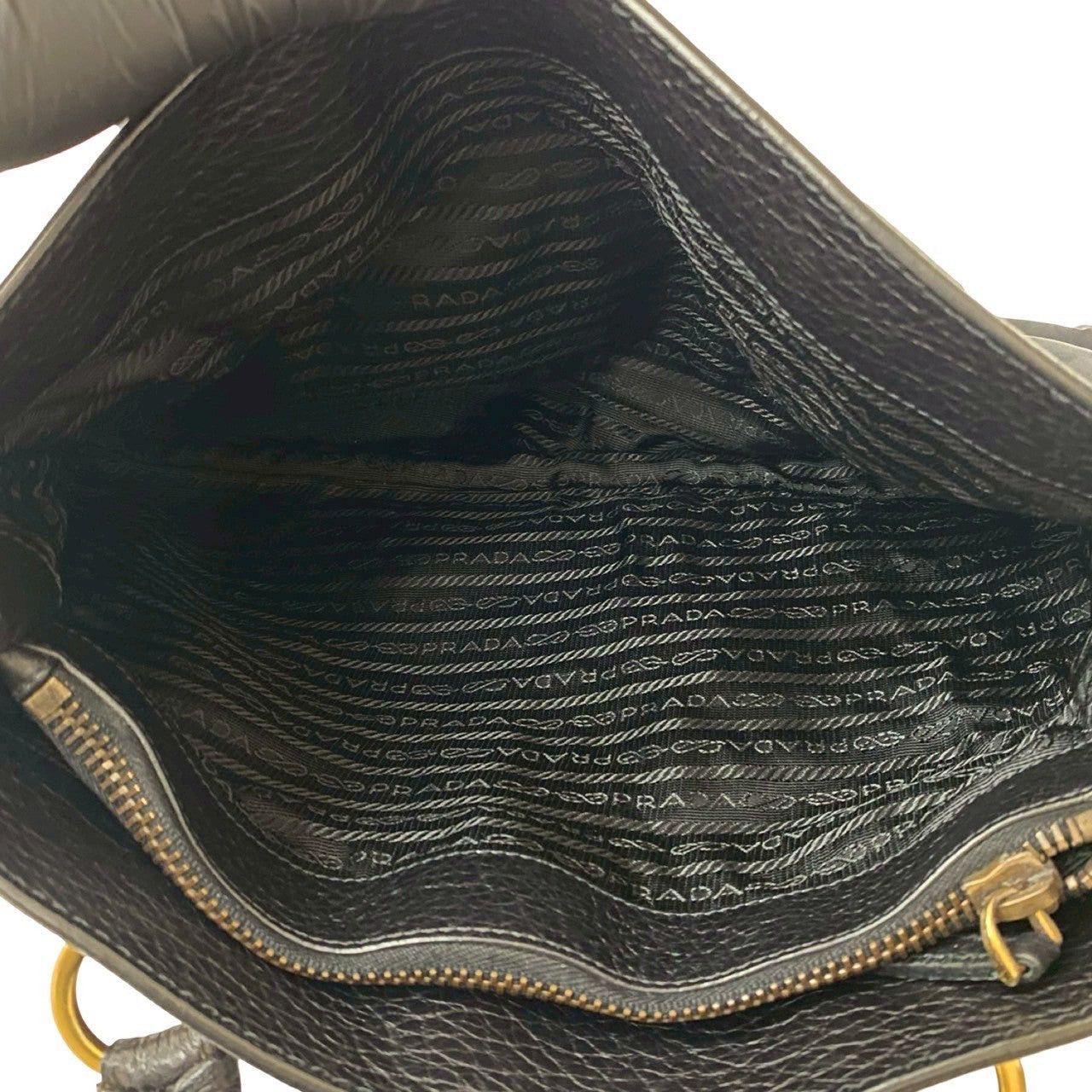 Prada Prada Handbag Black Leather Size ONE SIZE - 9 Thumbnail