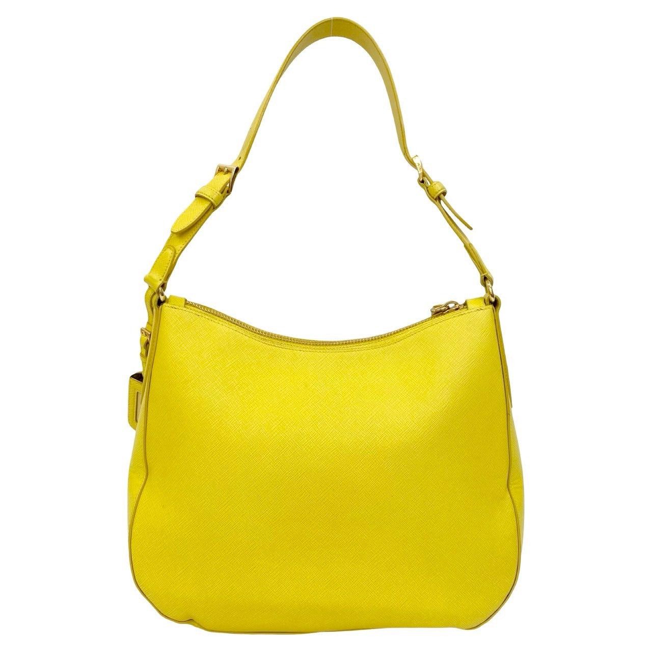 Prada Prada Shoulder Bag Yellow Leather Size ONE SIZE - 3 Thumbnail