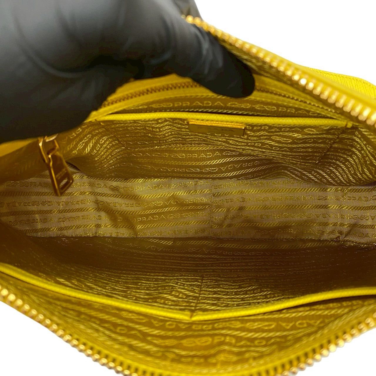 Prada Prada Shoulder Bag Yellow Leather Size ONE SIZE - 9 Thumbnail