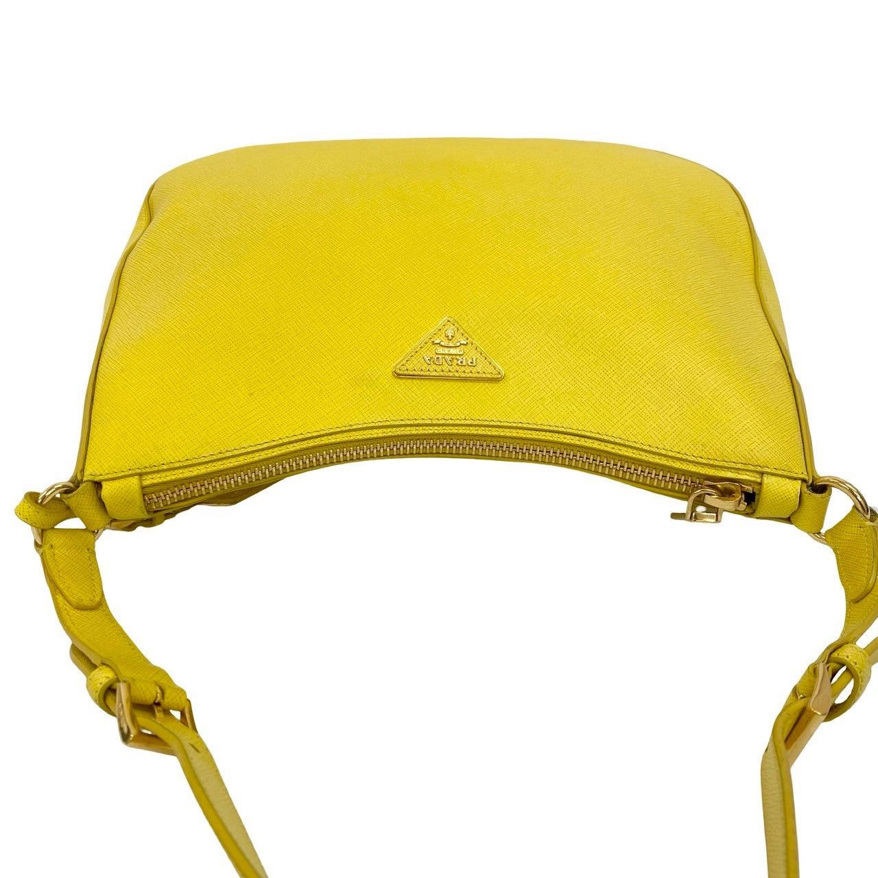 Prada Prada Shoulder Bag Yellow Leather Size ONE SIZE - 4 Thumbnail
