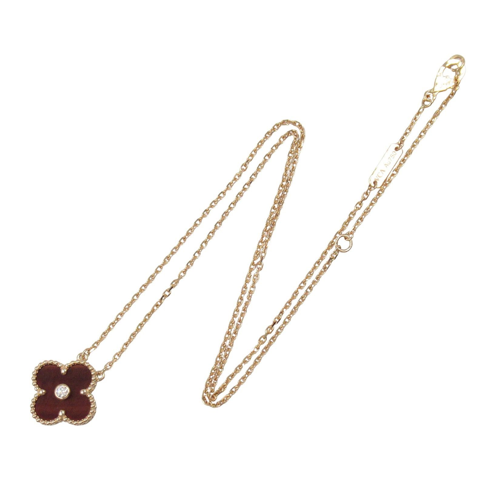 Van Cleef & Arpels Van Cleef Arpels Alhambra Necklace Bullseye K18Pg (Pink Gold) Diamond Clear Brown Size ONE SIZE - 3 Thumbnail
