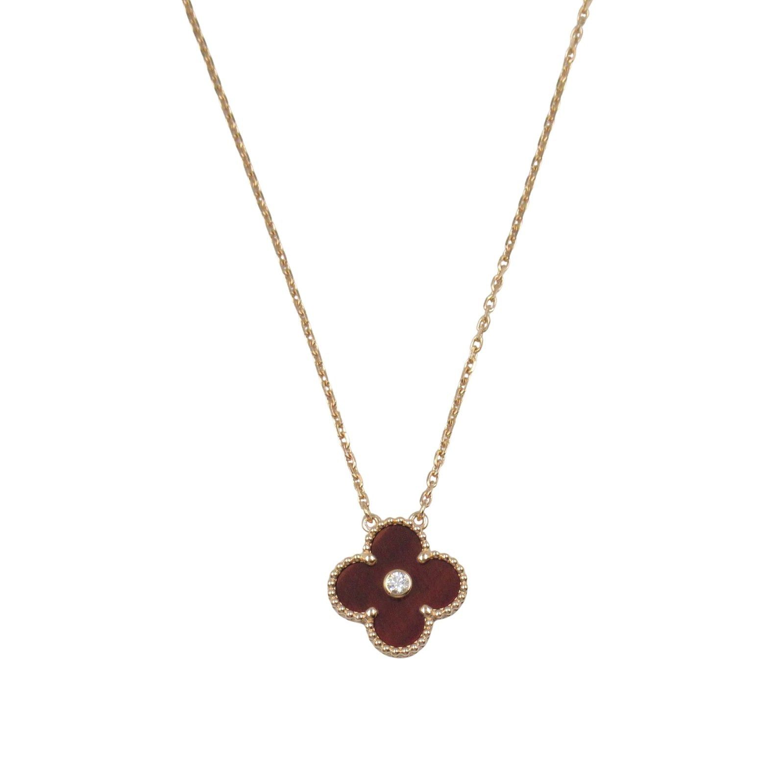 Van Cleef & Arpels Van Cleef Arpels Alhambra Necklace Bullseye K18Pg (Pink Gold) Diamond Clear Brown Size ONE SIZE - 2 Thumbnail