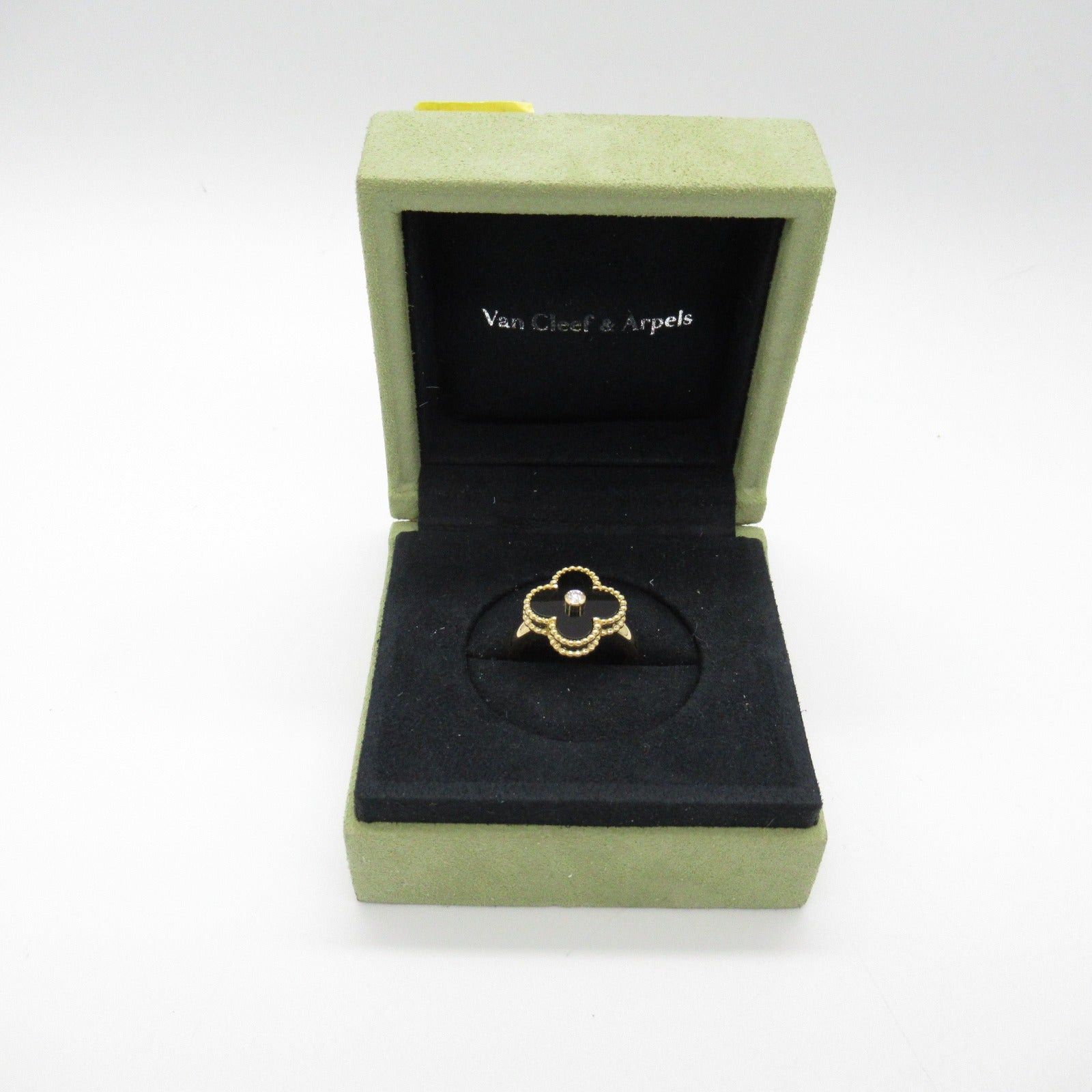 Van Cleef & Arpels Van Cleef Arpels Alhambra Ring Onyx 1Pd K18 (Yellow Gold) Diamond Clear Black Size ONE SIZE - 5 Thumbnail