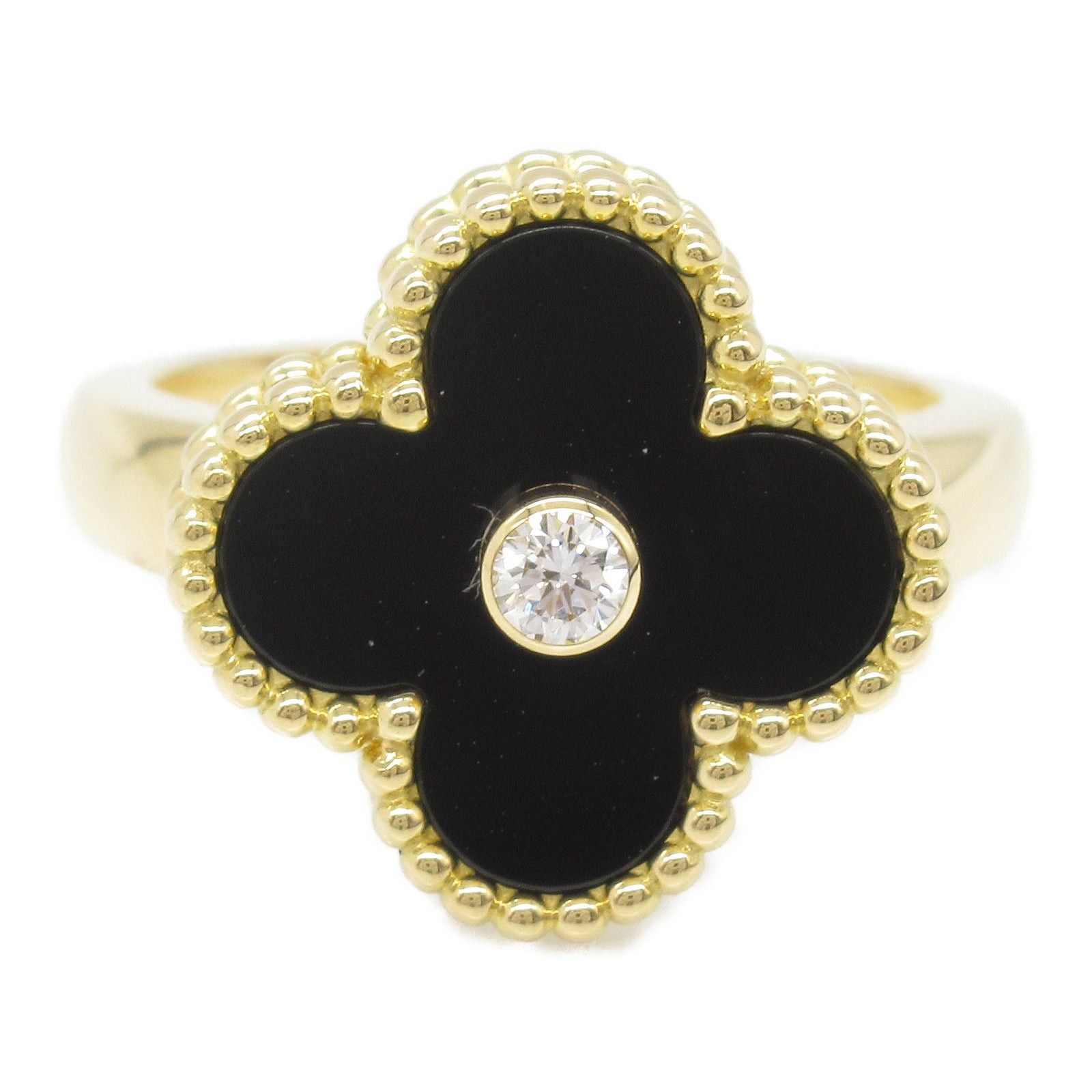 Van Cleef & Arpels Van Cleef Arpels Alhambra Ring Onyx 1Pd K18 (Yellow Gold) Diamond Clear Black Size ONE SIZE - 2 Thumbnail