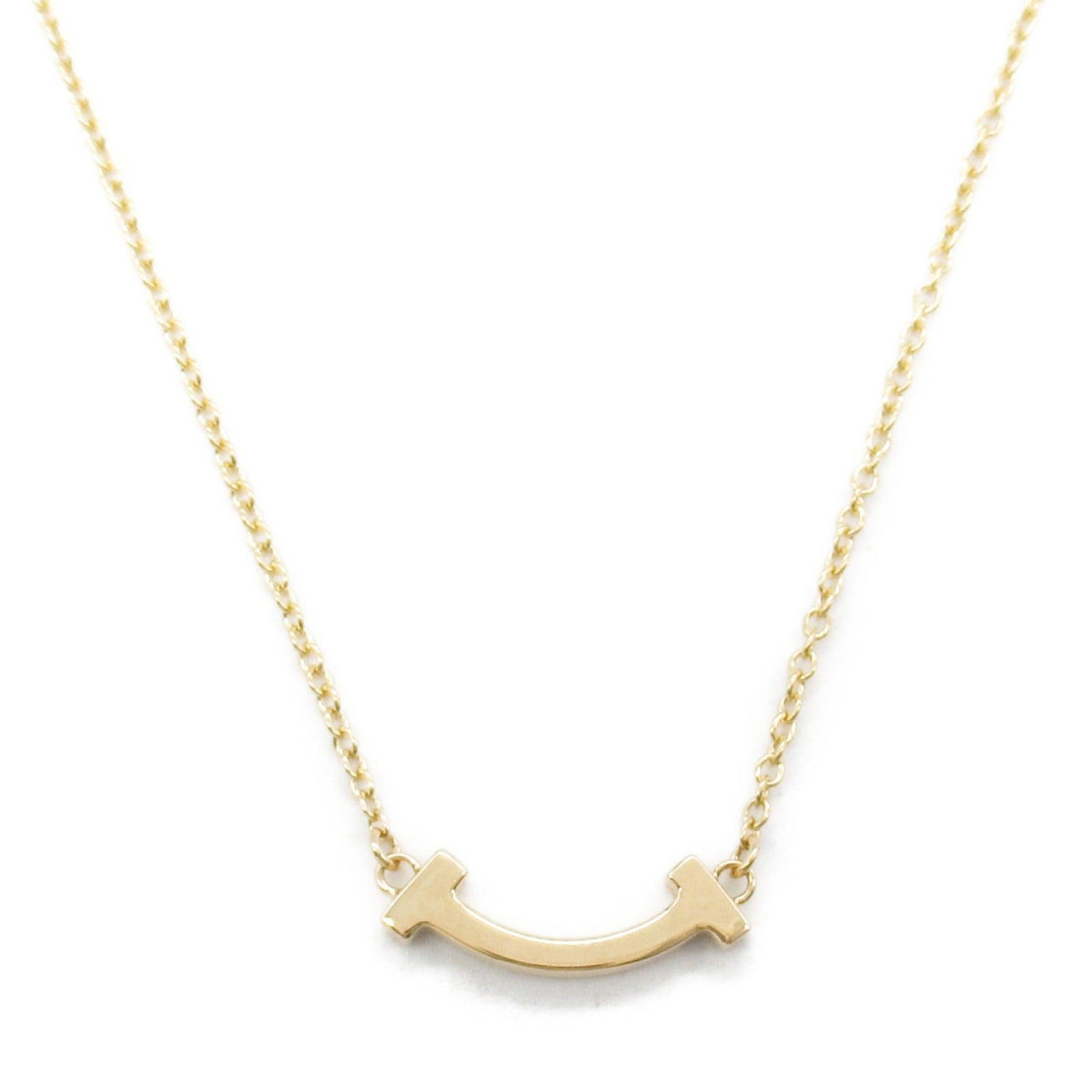 Tiffany & Co. Tiffany Co T Smile Mini Necklace K18Pg (Pink Gold) Gold Size ONE SIZE - 2 Thumbnail