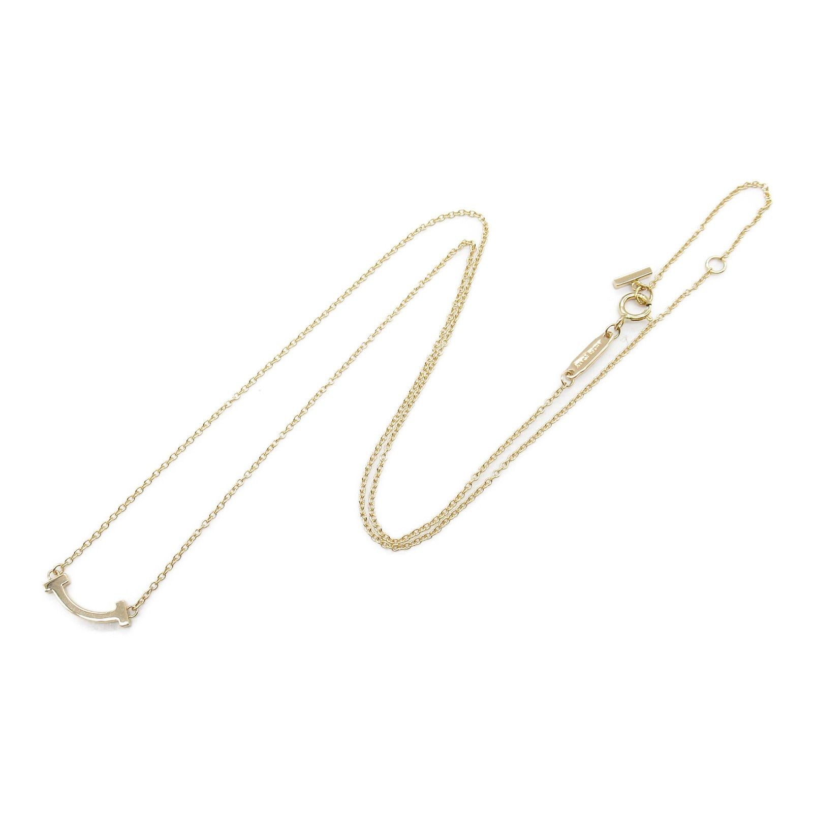 Tiffany & Co. Tiffany Co T Smile Mini Necklace K18Pg (Pink Gold) Gold Size ONE SIZE - 3 Thumbnail