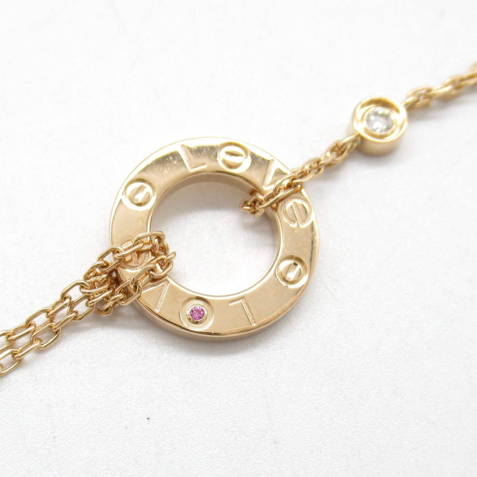 Cartier Cartier Love Necklace Pink Sapphire Diamond K18Pg (Pink Gold) Size ONE SIZE - 4 Thumbnail