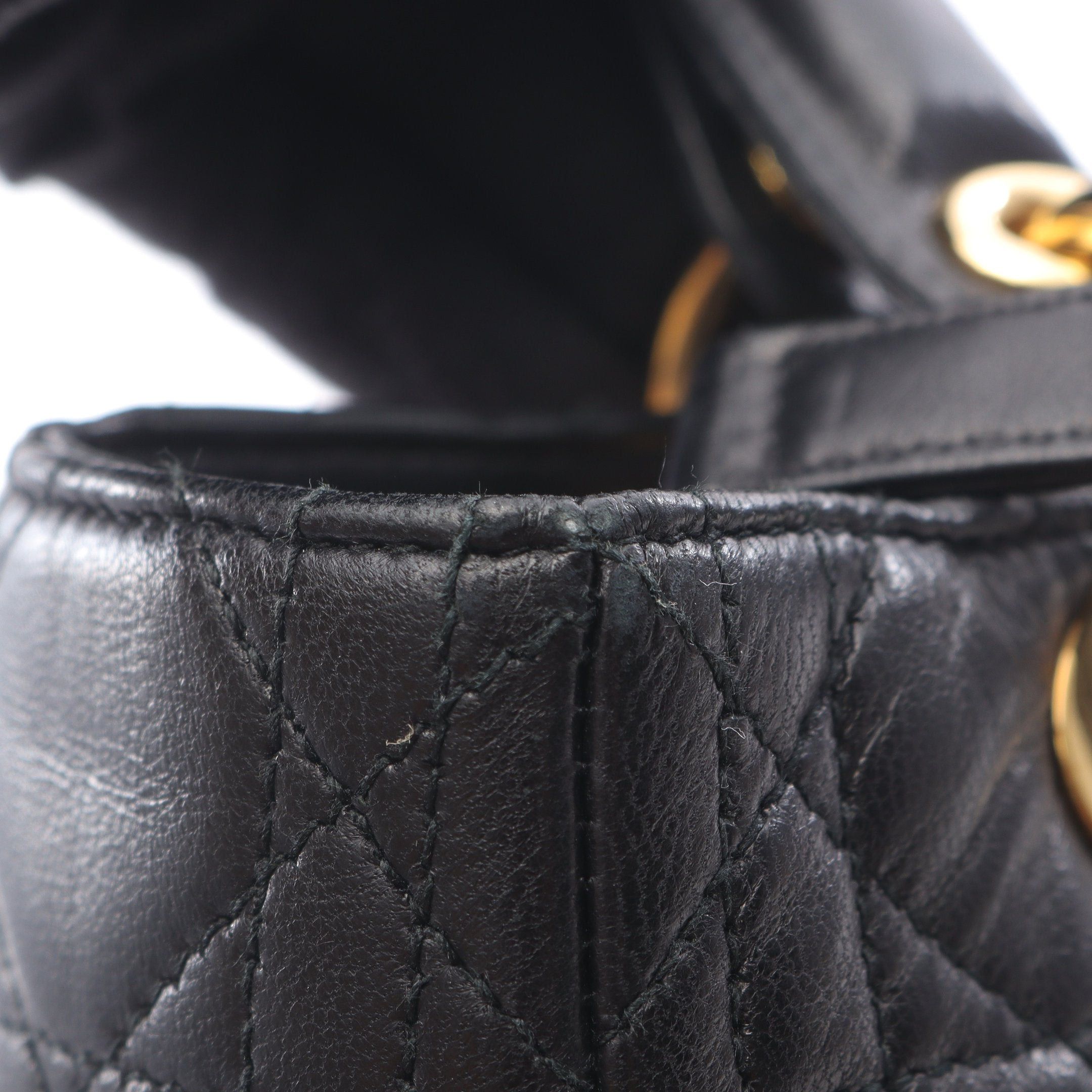 Dior Dior Lady Dior Canage Handbag Leather Black Size ONE SIZE - 10 Thumbnail