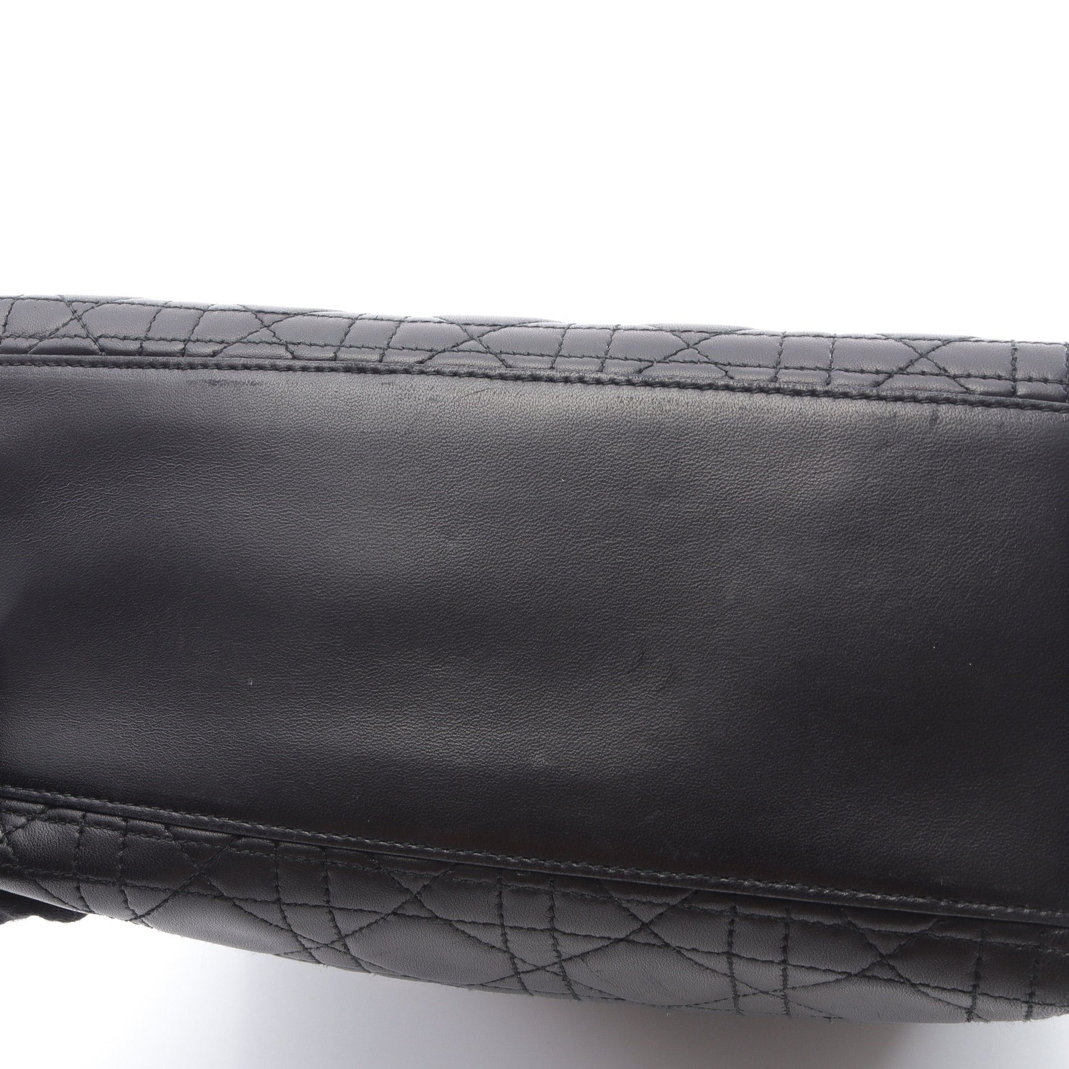 Dior Dior Lady Dior Canage Handbag Leather Black Size ONE SIZE - 7 Thumbnail