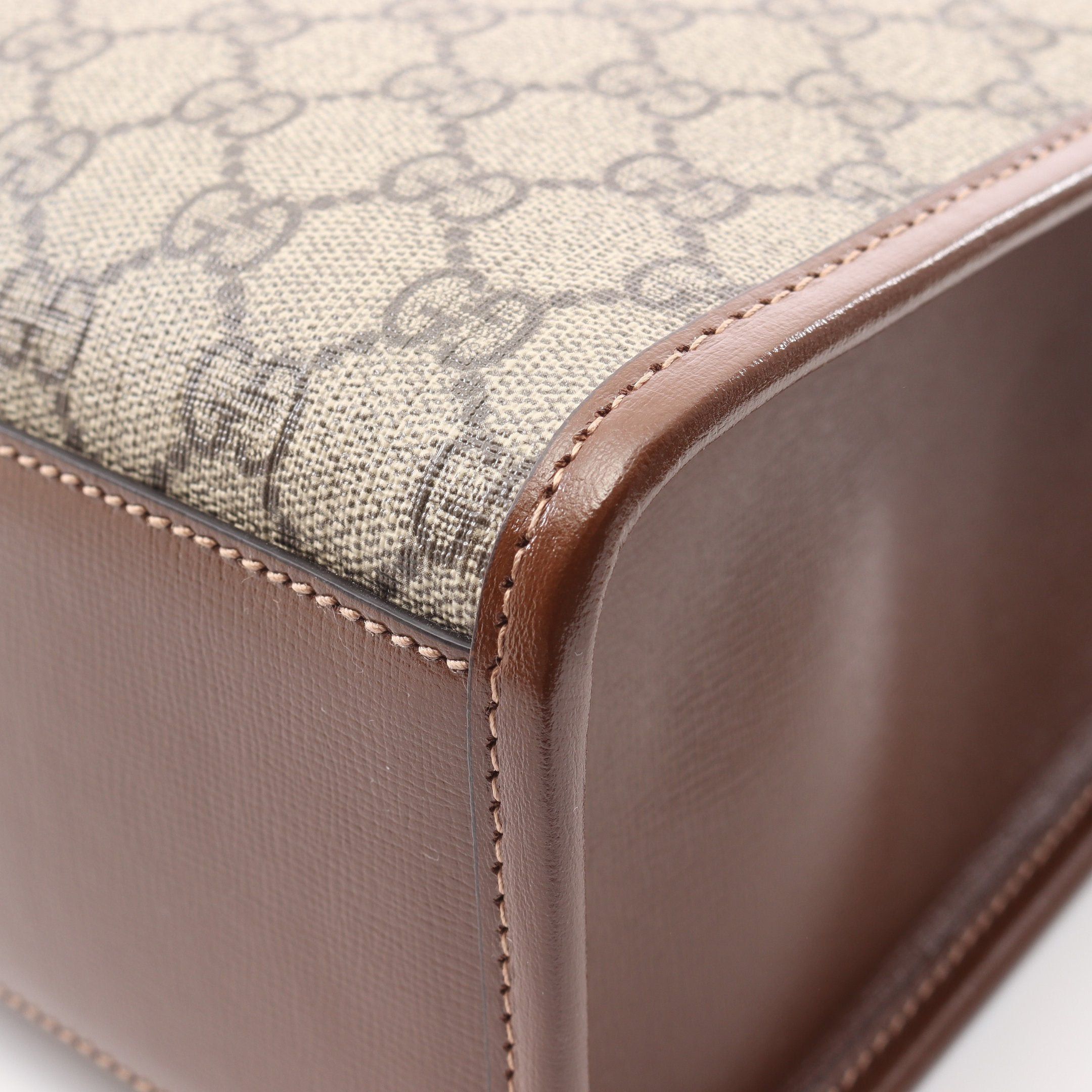 Gucci Gucci Interlocking G Medium Tote Gg Supreme Handbag Bag Leather Beige Brown Size ONE SIZE - 5 Thumbnail