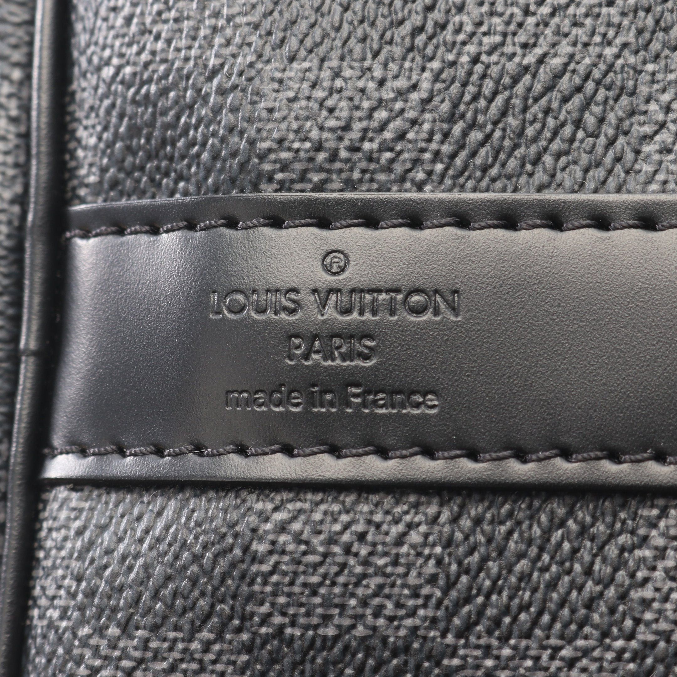 Louis Vuitton Louis Vuitton Keepall 45 Damier Graphite Boston Bag Leather Black Size ONE SIZE - 4 Thumbnail